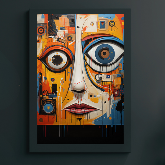 Big Eye Face Metal prints