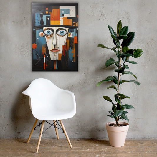 Exploring Gaze – Modern Geometric Portrait on Canvas