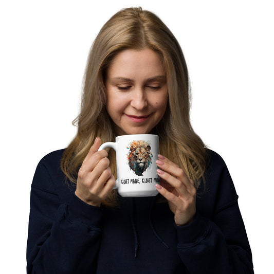 Lion White glossy mug